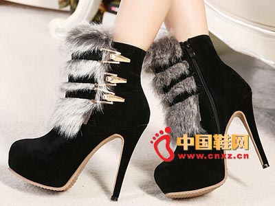 外贸女靴批发 2014冬季真兔毛短靴高跟 性感细跟女靴高跟马丁靴子 外贸女靴批发 2014冬季真兔毛短靴高跟 性感细跟女靴高跟马丁靴子